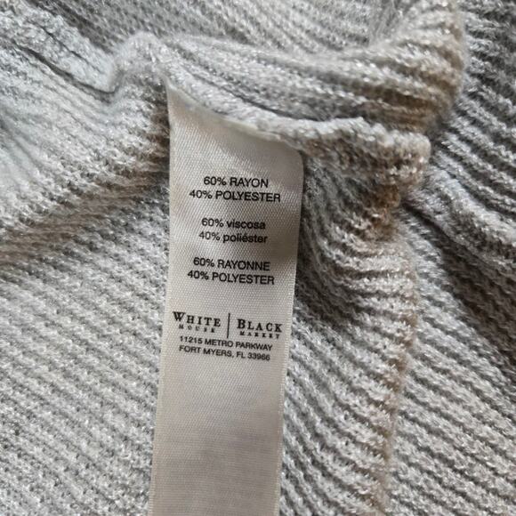 White House Black Market Cardigan Sweater Size Medium Gray Neutral Lagenlook - Picture 4 of 5